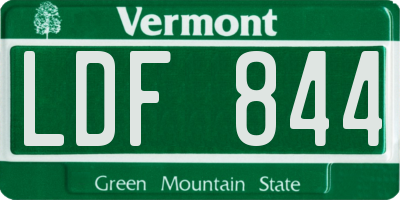 VT license plate LDF844