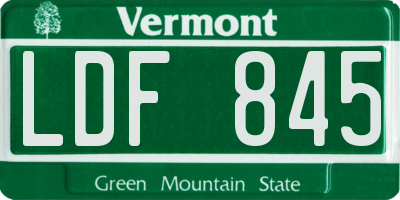 VT license plate LDF845