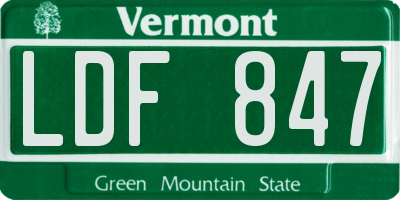 VT license plate LDF847