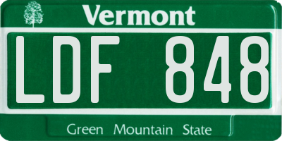 VT license plate LDF848