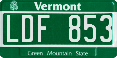 VT license plate LDF853