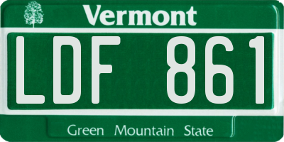 VT license plate LDF861