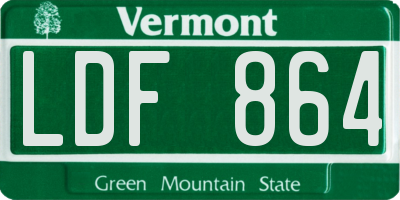 VT license plate LDF864