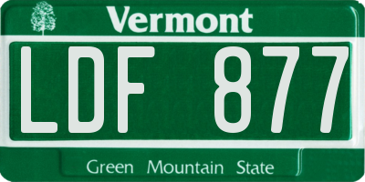 VT license plate LDF877