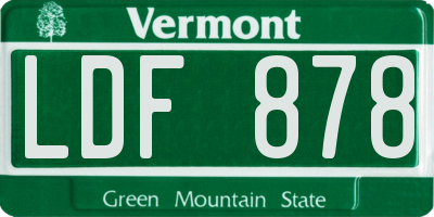 VT license plate LDF878