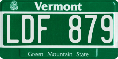 VT license plate LDF879