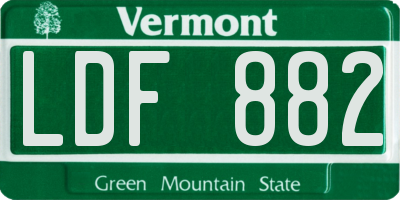 VT license plate LDF882