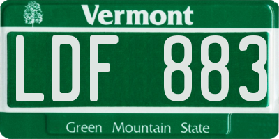 VT license plate LDF883