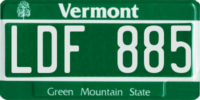 VT license plate LDF885