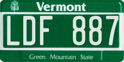 VT license plate LDF887