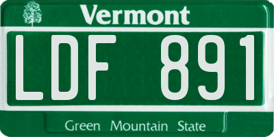 VT license plate LDF891
