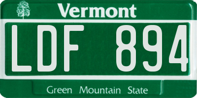 VT license plate LDF894
