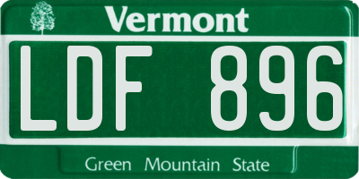 VT license plate LDF896