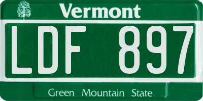 VT license plate LDF897