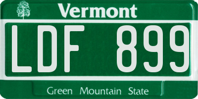VT license plate LDF899