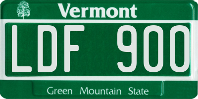 VT license plate LDF900