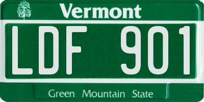 VT license plate LDF901