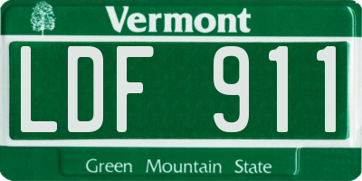 VT license plate LDF911