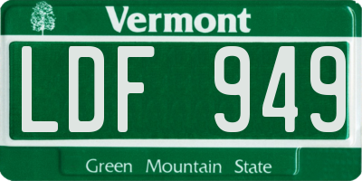 VT license plate LDF949