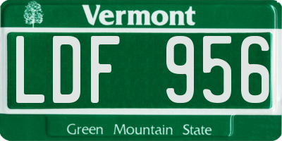 VT license plate LDF956