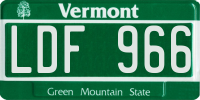 VT license plate LDF966