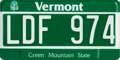 VT license plate LDF974