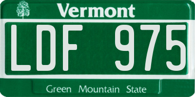 VT license plate LDF975