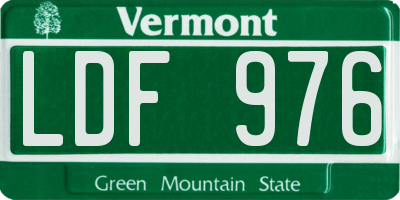 VT license plate LDF976