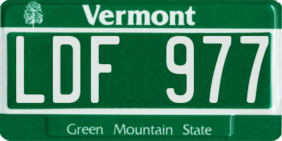 VT license plate LDF977