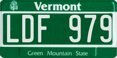 VT license plate LDF979