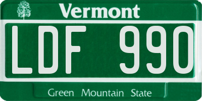 VT license plate LDF990