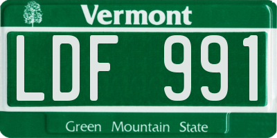 VT license plate LDF991