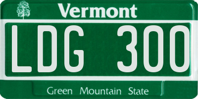VT license plate LDG300
