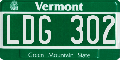 VT license plate LDG302
