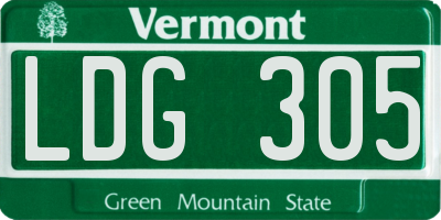 VT license plate LDG305
