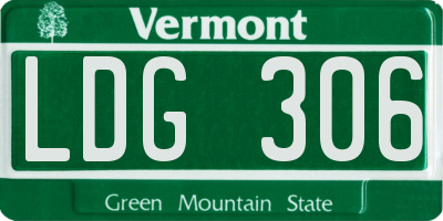 VT license plate LDG306