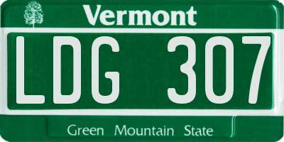 VT license plate LDG307