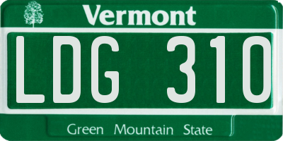 VT license plate LDG310