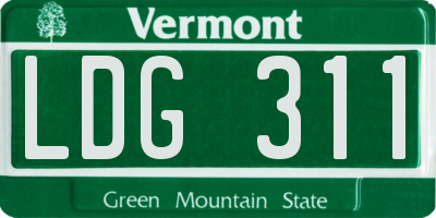 VT license plate LDG311