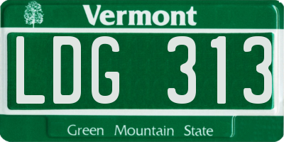 VT license plate LDG313
