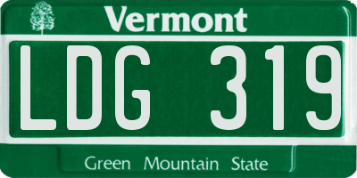 VT license plate LDG319