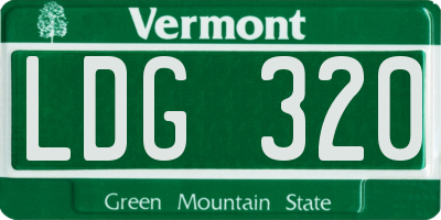 VT license plate LDG320