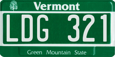 VT license plate LDG321