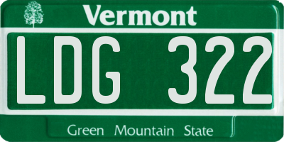 VT license plate LDG322