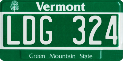 VT license plate LDG324