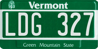 VT license plate LDG327