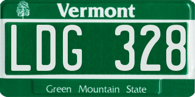 VT license plate LDG328