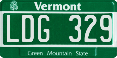 VT license plate LDG329