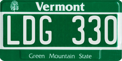 VT license plate LDG330