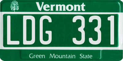 VT license plate LDG331